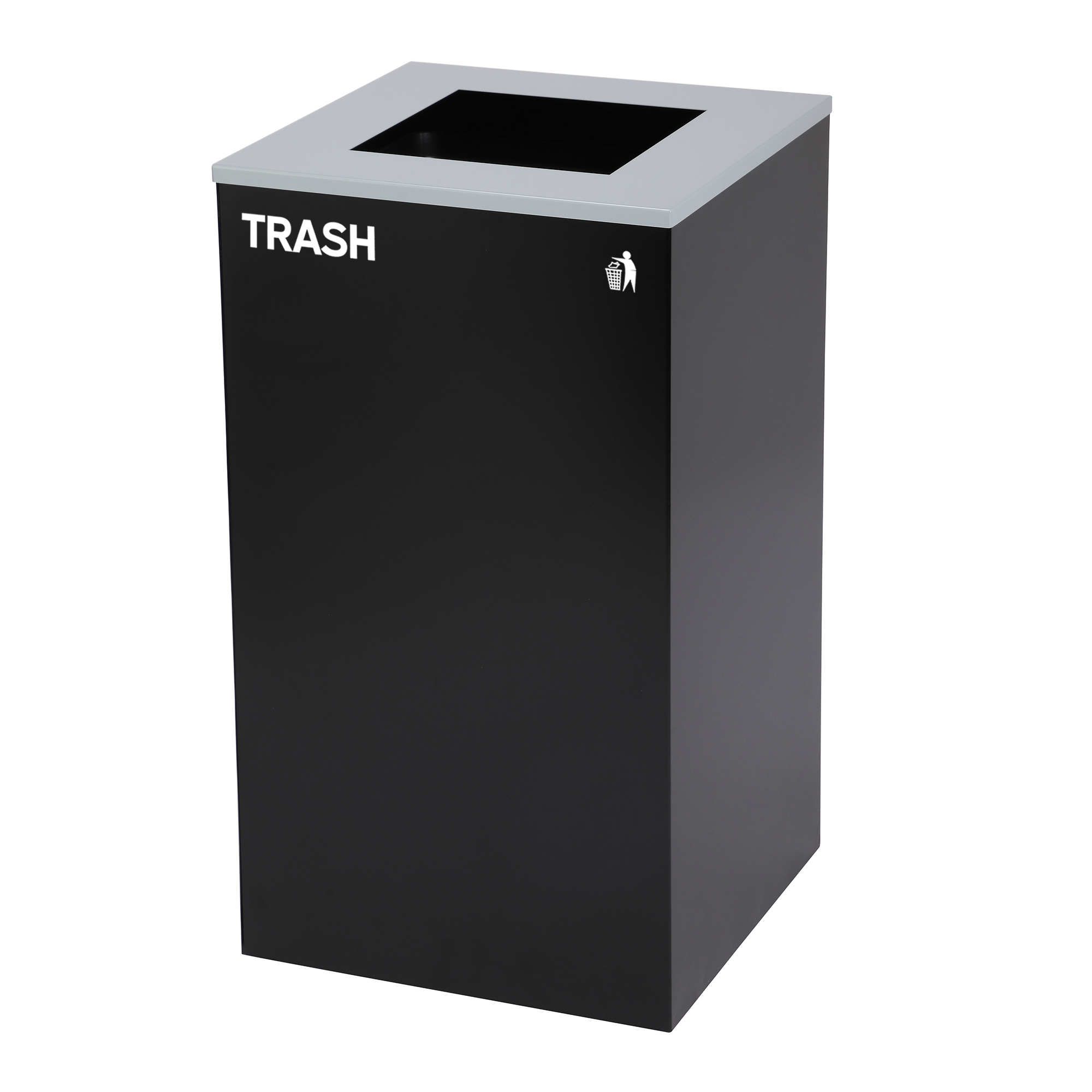 Alpine, 29-Gallon Square Metal Trash Can, Black Bin, Capacity 29 Gal, Model# ALP4450-KIT-BLK-S-TR